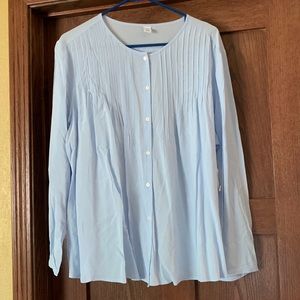 Baby blue button up top